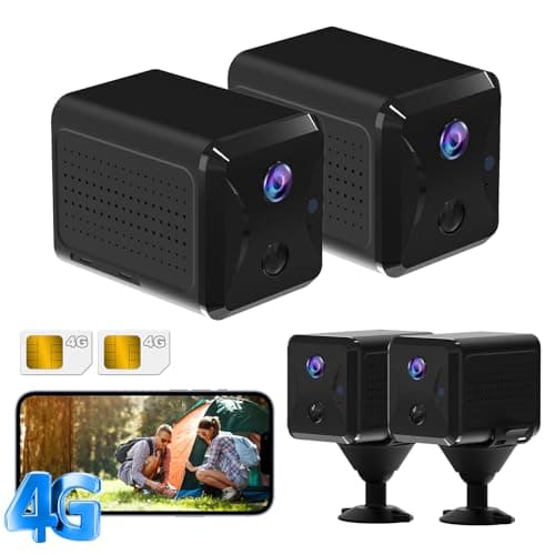 UCOCARE Camera 4G avec Carte SIM (2 Pièces), Camera de Surveillance sans Internet, 5200mAh Batterie, HD Portable Camera, Angle Vision 160°, Détection Mouvement Alerte, Vision Nocturne