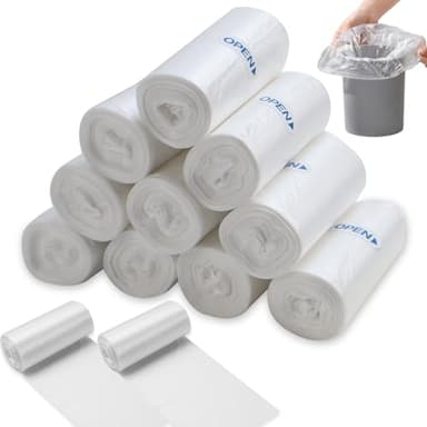 FAELNK Petits Sacs Poubelle 3L, 360 Pièces, Mini Sacs Poubelle pour Mini Poubelle de Table Salle de Bain Bureau Voiture Sac Poubelle Sac Poubelle Alimentaire (Blanc,12 rouleaux)