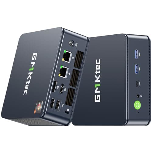 GMKtec Nucbox M5 Plus Mini-PC Gaming - Mini-Ordinateur AMD Ryzen 7 5825U avec 32 Go (2x16 Go) DDR4, SSD PCIe 3.0 512 Go, Micro-PC avec Double LAN 2,5G et Triple Affichage - Noir