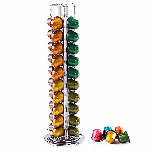 Wdmiya Support Capsules Nespresso, Porte Dosette Capsules Nespresso Café Rotatif 360 Degrés, Distributeur de Capsule Nespresso Range, Rangement Capsules Nespresso Presentoir - pour 40 Pièces