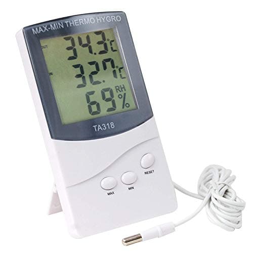 Thermomètre numérique avec deux capteurs pour une utilisation intérieure et extérieure, parfait pour l'hiver. Affichages - Température, météo, alarme et crochet de fixation - par DIGIFLEX