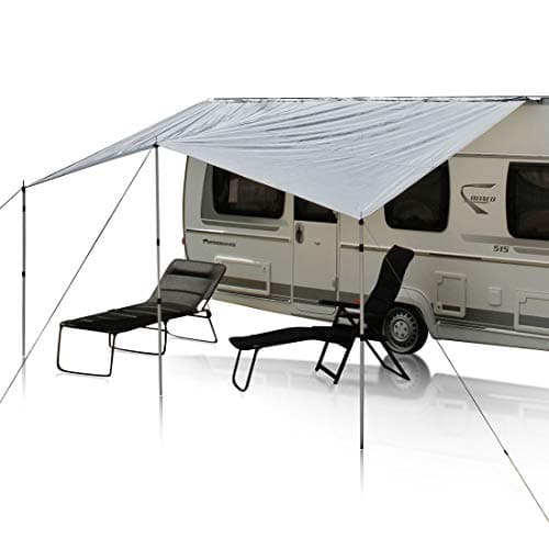 yourGEAR auvent de Caravane Caravan Tarp 4 x 2,4 m Toit ouvrant de roulotte avec poteaux imperméables 5000 mm