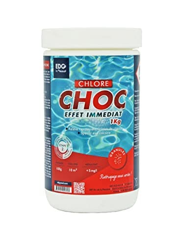 EDG EDENEA - Chlore Choc (Chlore Rapide) Piscine - Spécial Eau Verte - Effet Immédiat - Granulés - Boite 1 kg - Gamme by Aqualux