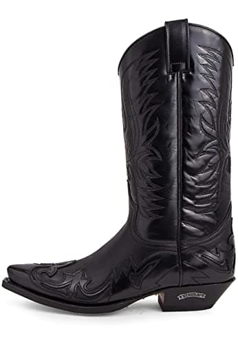 Sendra Botte Western 3241 CORBEAU FLEUR/SPRINTER, Noir , 44 EU