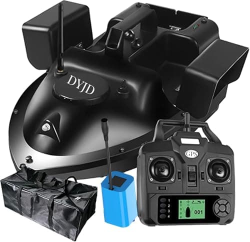 DYJD Bateau d'appâts sans Fil Smart RC Smart RC 2kg Chargement de l'alimentation Automatique Retour Télécommande 500M Distance Pêche Nest Bateau,12000mah
