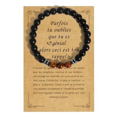 Bracelet Pierre Naturelle 8mm Bracelets Pour Homme Idee Cadeau Noel Homme Cadeau Anniversaire Homme Cadeau Pour Homme Cadeau Ado Cadeau Pour Papa Grand Pere Mari Copain Couple Cadeau de Noel Homme