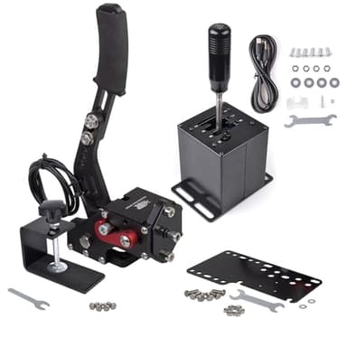 CNRAQR Simulateur de vitesse de frein à main et de jeu de course USB pour Logitech G29/G27/G25/G920 avec Thrustmaster T300RS/GT