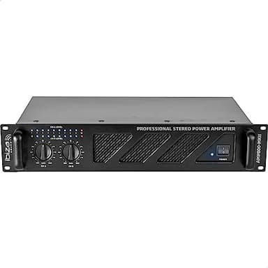 Ibiza - AMP800-MKII - Amplificateur de sonorisateur professionnel de 2x600W avec entrées RCA/Jack et sorties Speakon/Bornier - Rackable 19” - Noir