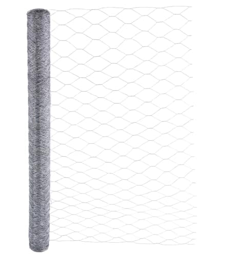 Garmix Treillis Hexagonal | Grillage Clôture pour Poulailler Lapin Enclos Parc Jardin | Fils de Fer 0,7 mm galvanisé, maille 50mm, hauteur 100cm, longueur 25m