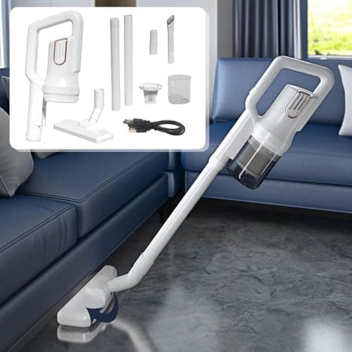 Aspirateur Balai sans Fil Puissant, 120W, Aspirateur Balai, Support Facile, Batterie Amovible, Léger Anti-Enchevêtrement, pour Les Poils d'animaux, Sols, Tapis