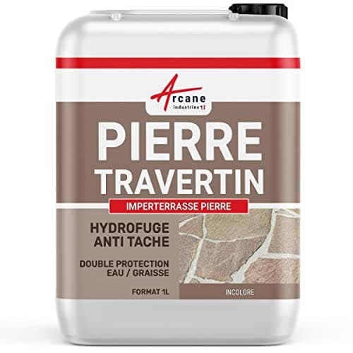 Hydrofuge, imperméabilisant, terrasse, anti-taches, pierres naturelle et travertin - 1 L (jusqu'à 5m²) - ARCANE INDUSTRIES