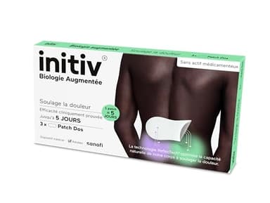 Initiv Patch dos – Soulage la douleur jusqu’à 5 jours – Dispositif Médical – Sans actif médicamenteux – Boite de 3 patchs - Adultes