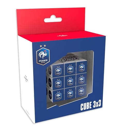 Megableu – Cube 3x3 Equipe DE France FFF – Casse-tête Officiel des Bleus pour Adultes et Enfants dès 7 Ans – Jeu Réflexion et Logique – Cube Foot Supporter FFF - Idée Cadeau Supporter Footlball Bleus