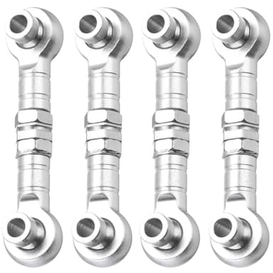 QUARKZMAN 4Pcs Barres de Biellette de Direction en Aluminium pour Servo de Direction RC pour Voiture RC Hsp 1/10 94123 sur Route (Blanc)
