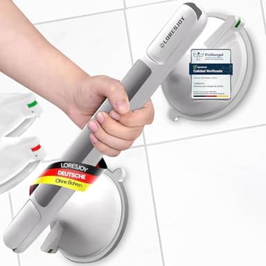 LORESJOY Ventouse de Poignée Douche, Barre d’Appui Murale avec Ventouse pour Salle de Bain/WC, Poignée de Sécurité de Salle de Bain, Poignée à Ventouse Pour Enfants et Senior