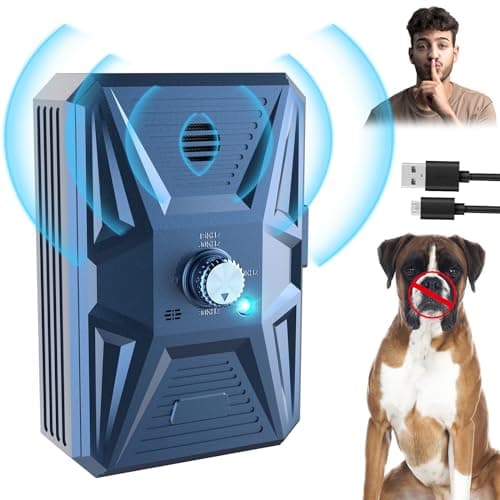 Tohoyard Anti Aboiement Chien Ultrason, 3 Niveaux Boitier Anti Aboiement avec Longue Portee, Rechargeable & Etanche Dispositif Anti Aboiement Exterieur IntéRieur pour Petits et Grands Chiens