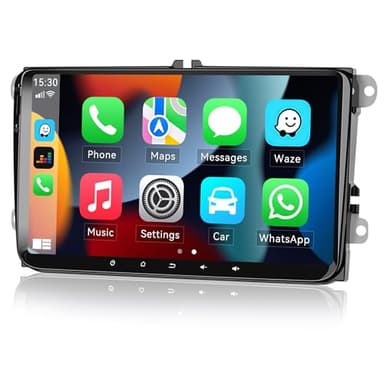 [2GB+64GB] CAMECHO Android 13 Carplay Android Auto Autoradio pour VW Golf 5 6 Polo Caddy Skoda Passat, 9 Pouces unité de tête stéréo Voiture 2 Din avec HiFi/EQ/WiFi/Bluetooth/GPS/FM/RDS/USB+Caméra