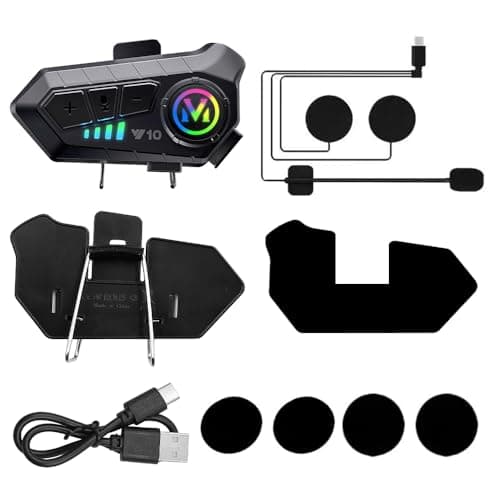 Tiardey Casque d'interphone pour Moto Casque Bluetooth Assistant Vocal Support Double Suppression du Bruit Appels Haute définition Écoute de Musique et Navigation en même Temps