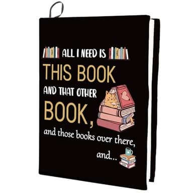 craspire Couverture de Livre Extensible à Motifs de Livres Couverture Noire Lavable et Réutilisable Grande Pochette en Nylon pour Livre Protection de Livre Enveloppes Élastiques pour Cahiers