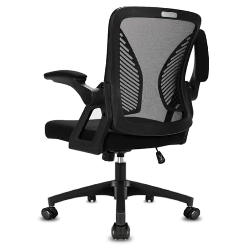 Milacyee Chaise de Bureau Ergonomique, avec accoudoirs réglables, Soutien Lombaire, Réglable en Hauteur, Chaise de Bureau pivotante avec Dossier en Filet Respirant, Noir