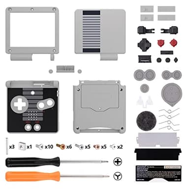 eXtremeRate Coque Customisée avec Boutons Complète pour GBA SP, Coque Motifs rétro Remplacement Compatible avec Écrans IPS et LCD Standard, Console et Écran Non Incluse,Classic NES Style