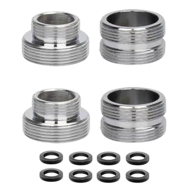 MEKLITRZ Lot de 4 adaptateurs de robinet, filetage mâle de 16 mm vers filetage mâle de 22 mm, M22 vers M22 avec joint, adaptateur de robinet pour évier de cuisine, connecteur aérateur de robinet pour