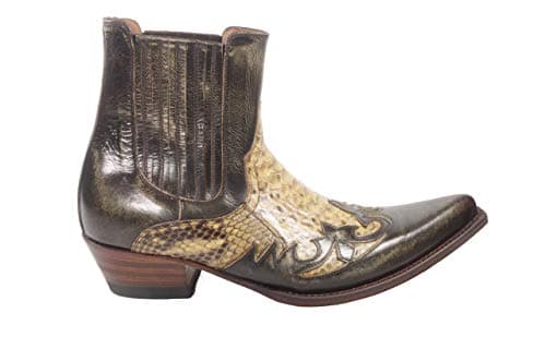 Sendra Boots 9396P Javi Noir Western Hommes Bottines Santiag Bout Pointu Talon Incliné Fait Main Cuir Véritable Taille 43