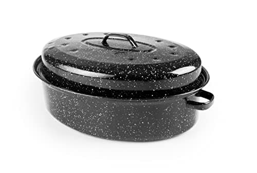 IBILI - Cocotte ovale noire, 34 x 27 x 13 cm, Acier émaillé