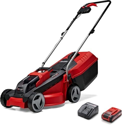 Einhell Tondeuse à gazon sans fil GE-CM 18/30 Li Kit Power X-Change (18 V, Largeur de coupe 30 cm, Surface conseillée 150 m²) Livré avec Batterie 3,0 Ah et Chargeur
