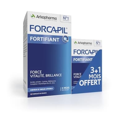Arkopharma Forcapil Fortifiant - Cheveux et Ongles - Complément alimentaire pour cheveux et ongles - Renforce la fibre capillaire - Cure de 4 mois