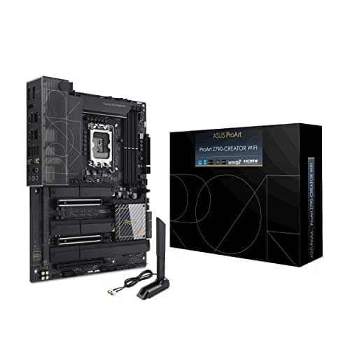 ASUS ProArt Z790-CREATOR WIFI – Carte mère Intel Z790 LGA1700 ATX (PCIe 5.0, DDR5, 16+1 DrMOS 70A, Thunderbolt 4 compatible USB4, 10 Gb & 2.5 Gb Ethernet, WiFi 6E, 4 x PCIe 4.0 M.2)