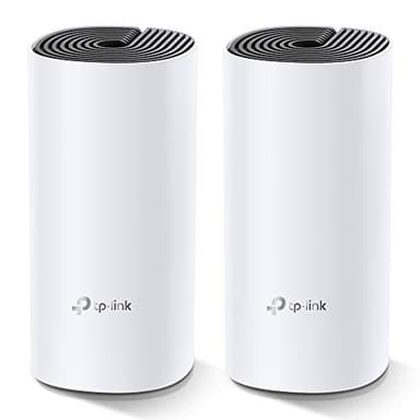 TP-Link Ethernet Deco M4 WiFi Mesh AC 1200Mbps (2-pack) Système WiFi pour toute la maison - Couverture de 260m2, 2 Ports Gigabit, Contrôle parental, Compatible avec toutes les Box Fibre