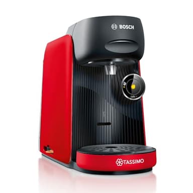 Bosch Machine à café multi-boissons Tassimo Finesse friendly, TAS163E, plus de 70 boissons chaudes, IntensityBoost, cafétière à dosettes, Intellibrew, rouge