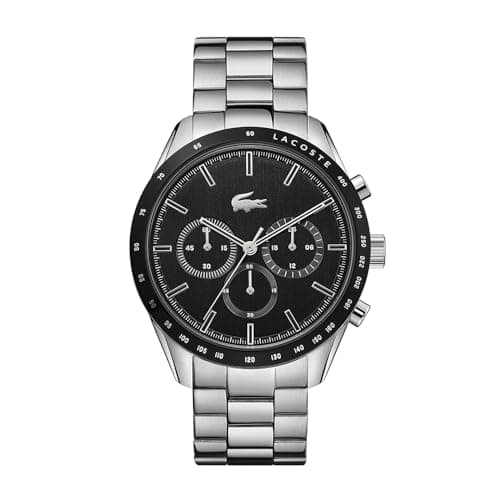 Lacoste Montre Chronographe à Quartz pour Homme Collection Boston avec Bracelet en Acier Inoxydable Argenté - 2011079
