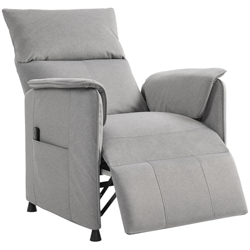 HOMCOM Fauteuil Relax électrique Fauteuil de Relaxation inclinable Ultra Silencieux avec Fonction mémoire, Repose-Pieds rétractable, télécommande, Chaise TV pour Chambre Bureau Home cinéma, Gris