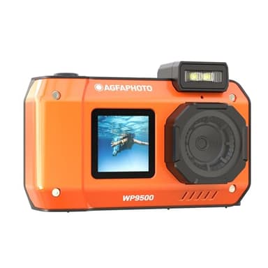 AgfaPhoto Realishot WP9500 - Appareil Photo Numérique Waterproof, Étanche 7m, 24 MP, Zoom 18X, Vidéo 4K, Double Écran 2.9”/1.4” - Orange