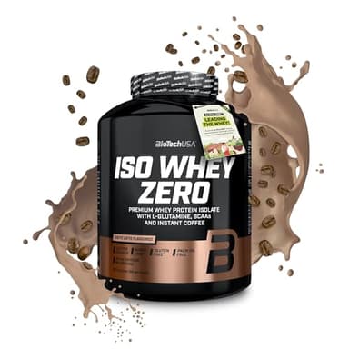 BioTechUSA Iso Whey Zero | Premium Whey Protein Isolate | Grass-Fed | Enzyme-Free | Sugar- and Gluten-free, 2.27 kg, Caffé Latte