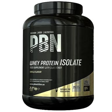 PBN - Premium Body Nutrition - Protéines en poudre à base d'isolat de lactosérum (Whey-ISOLAT), goût vanille, 75 doses, 2,27 kg