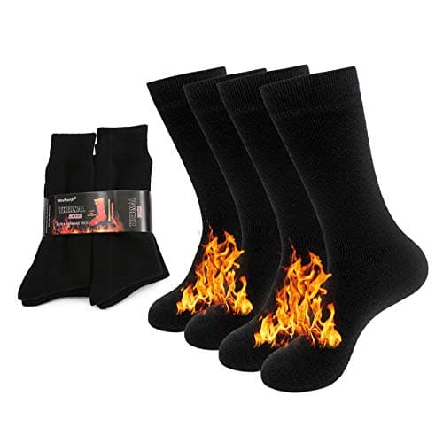 NovForth 2/4 Homme paires de chaussettes thermiques épaisses isolées chauffées et chaudes pour le temps froid de l'hiver