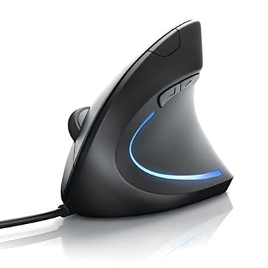 CSL - Souris Optique TM137U - Modèle Verticale - Design Ergonomique - prévention du Syndrome de la Souris - de l'épicondylite - particulièrement reposant pour Le Bras - 5 Boutons