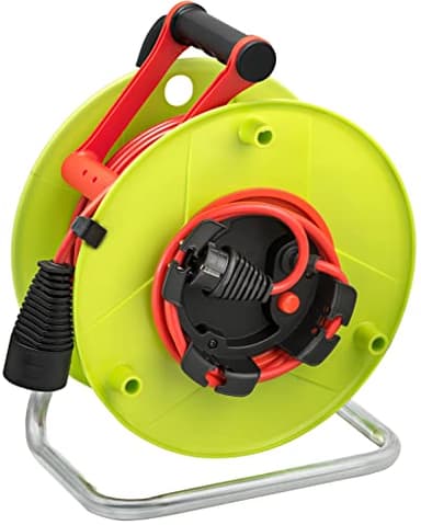 Brennenstuhl Enrouleur de câble Standard avec rallonge supplémentaire (50m de câble H05VV-F 3G1,5, utilisation temporaire en extérieur, fabriqué en France) 1180751 Vert