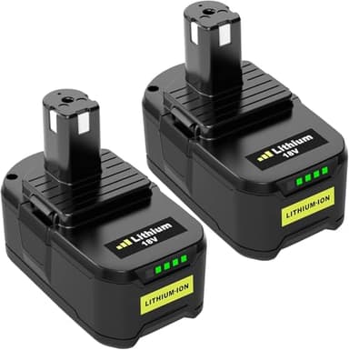2X Powayup Remplacement pour Ryobi Batterie 18V 5,0 Ah P108 RB18L25 RB18L13 RB18L50 RB18L40 P102 P103 P104 P105 P106 P107 Outils sans Fil