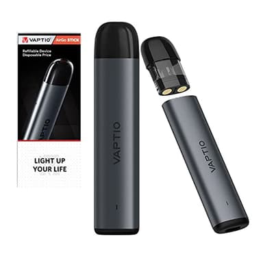 Original VAPTIO Airgo Stick Kit Vape Pen Pod Système 350mAh11W Cigarette électronique Avec 1.0ohm,Sans E Liquid Sans Nicotine(gris)