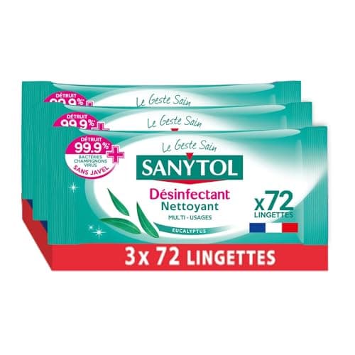 Sanytol Lingettes Multi-Usages Désinfectantes x 72 - Lot de 3