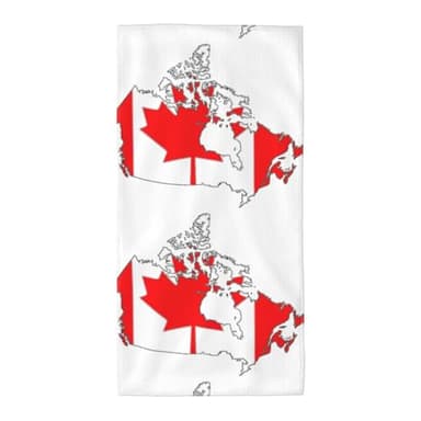 GaxfjRu Serviettes de bain douces et très absorbantes pour salle de bain, salle de sport et spa Motif carte du drapeau canadien