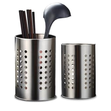 Topspitgo Pot Ustensiles Cuisine,2 pièces Ustensiles de Porte Ustensiles Cuisine Range Couverts,Egouttoir Verticalen Rangement pot ustensile pour Cuillère Fourchette Baguettes Couteau Fourchettes