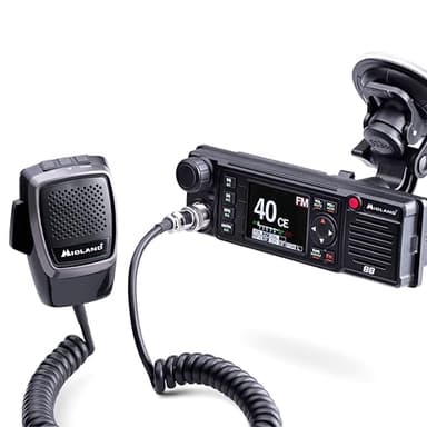 Midland - Radio CB M88 Transport sans Licence, Radio Professionnelle pour Tous Compartiments DIN Voiture Camion Camping-Car et Autres, Écran TFT Multicolore, Noise Blanker/HIC Alimentation Universelle