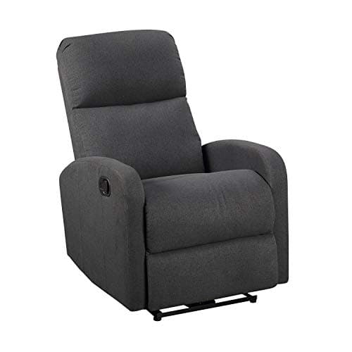 Happy Garden Fauteuil inclinable Max Gris Anthracite. Fauteuil de Salon Relax en Tissu Gris Anthracite avec Inclinaison Manuelle et Repose-Pieds.