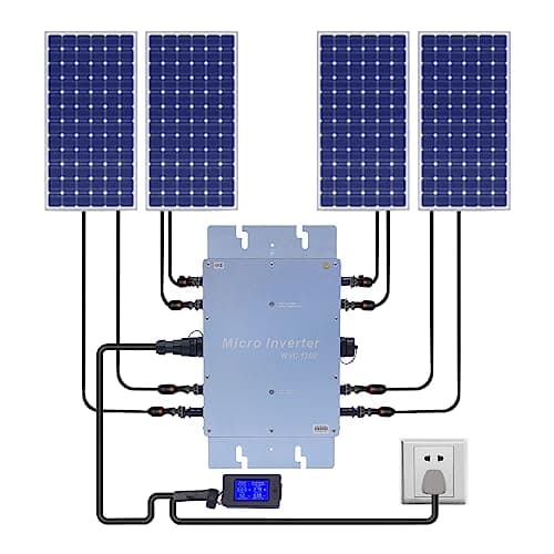 Micro-onduleur solaire 1200 W - Micro onduleur étanche - Le taux de transfert de puissance peut être de 99,9 % - Empilement parallèle triphasé CA - Affichage LED 220 V