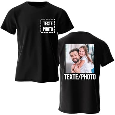 COOZEBRA T Shirt personnalisé et Personnalisable - Créez Votre Tee Shirt Unique avec Photo Text, t-Shirt personnalisé pour Hommes et Femmes